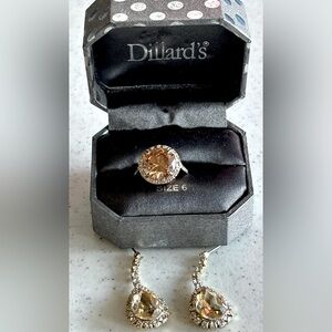 14k Gold CZ crystal Cocktail ring- NWT